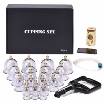 Venta caliente 22cups Cupping Therapy Set Copas de masaje de vacío de silicona en amazon